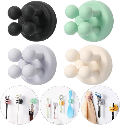 iBetterLife Good Grips Razor Holder, 4Pcs Self Adhesive Silicone Wall Mounted Holders for Bathroom - Waterproof