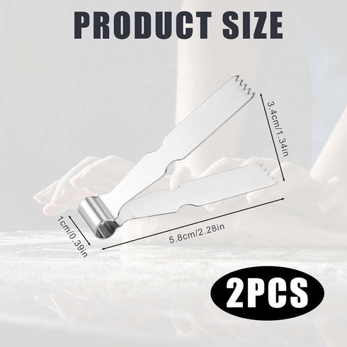 2pcs Maamoul Tweezers, 2.28x1.34x0.39in Pastry Tongs Stainless Steel Baking Crimper Tool Maamul Cookie Maker for Decorating Maamul Cookie Decoration Sealing and Pie Crust