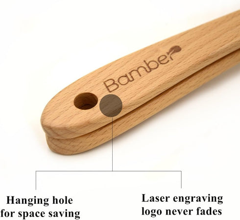 Bamber Wooden Wok Spatula Set - Wood Turner for Non Stick Cookware, Pack of 2