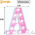 Pooqla LED Marquee Letter Lights, Light Up Letters Glitter Letter Sign Girls Gift, Battery Powered Night Light Pink