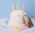 PHD CAKE 36-Count Rainbow Spiral Birthday Candles with Holders - Party Candles for Cake