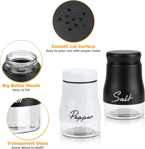 Accmor Salt and Pepper Shakers Set, 5oz Stainless Steel Seasoning Container for Home Cooking