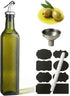 WERTIOO Green Olive Oil Dispenser Bottle,17oz Glass Oil and Vinegar Dispenser for