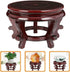 YARNOW Wooden Plant Stand, Rustic Flower Pot Base Holder Stool, Oriental Style Plant Saucer for Vase Display