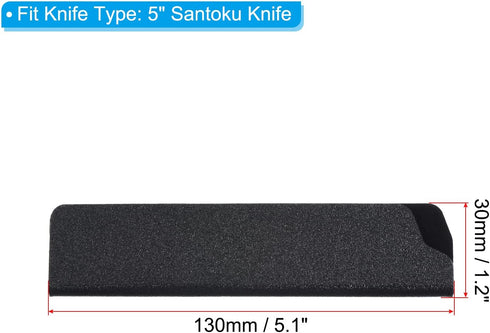 PATIKIL ABS Knife Cover Sleeves for 5" Santoku Knife, Knives Edge Guard Blade Protector Universal Knife Sheath for Home Kitchen, Black by PATIKIL