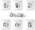 BigNoseDeer Super Cute Cat Ceramic Sauce Dish, Mini Side Seasoning Dish, Snack Serving Dishes, Set of 6 Meow Porcelain