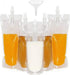 50 beverage bags, transparent smoothie bag container, heavy-duty hand-held leak-proof and sealable