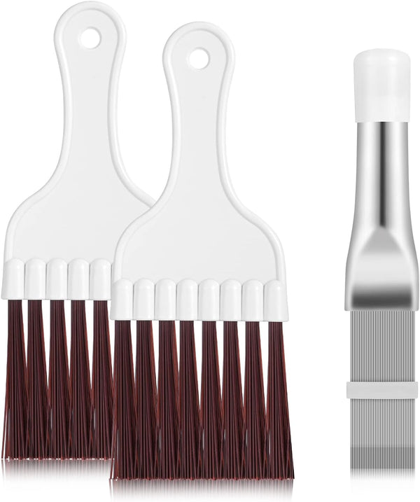 Pimoys 3 in 1 Set Air Conditioner Fin Comb with 1 Stainless Steel AC Coil Cleaner & 2 Evaporator Brushes