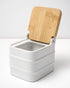 4.5x3.25x3.5" RSVP International White Stoneware Kitchen Collection, Salt Box