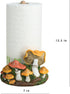 Bicuzat Countertop, Cute Retro Mushroom Pattern Paper Towel Holder Stand, Resin Crafts Display for Kitchen Cafe Western
