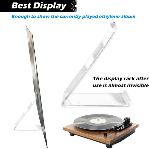 6 Pack Vinyl Record Stand Display, Clear Acrylic Tabletop Album Holder for LP Vinyl Record Storage