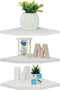 Joiishom Corner Wall Shelf Set of 3, Floating Corner Shelves, Rustic Wood