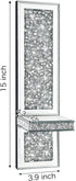 Pibeyer Set 2, Crystal Crush Diamond Wall Candle Holder of Silver Mirrored Candle Sconces, Home Wall Decoration