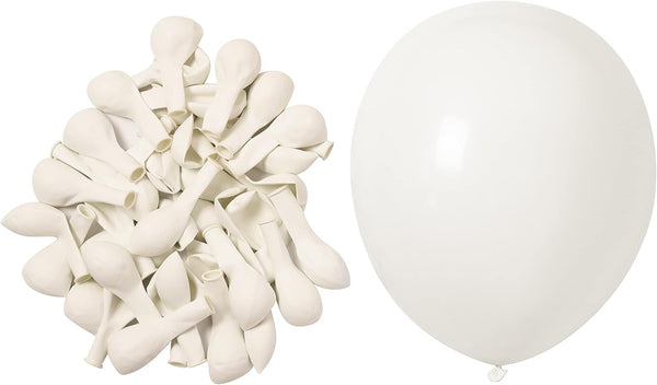 KOMOREBI 10 Inch White Balloons - 100pcs Plain Latex Balloons for Birthday, Engagement, Wedding, Baby Shower Decorations
