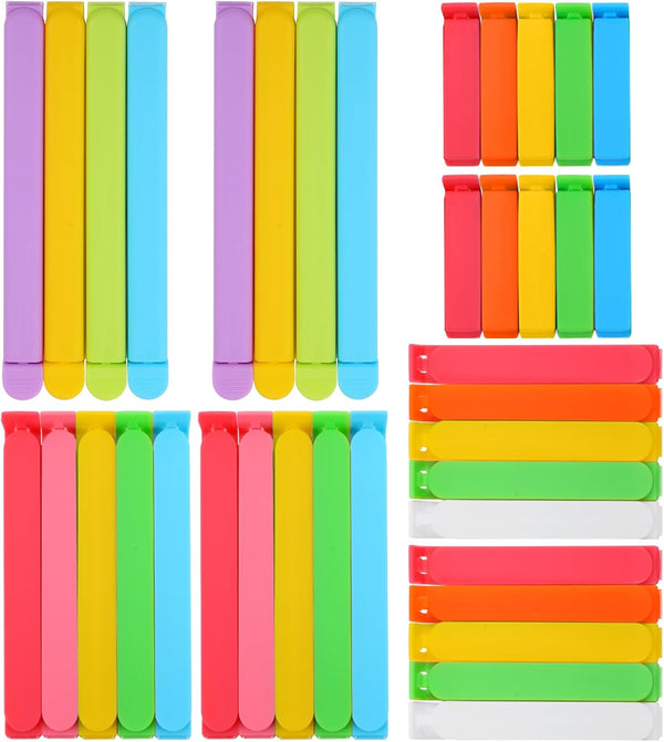 38 PCS Colorful Chip Clips - 4 Sizes Good Sealing Bag Clips for Food Storage, Keeps Snacks Fresh