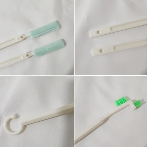 Mini Bottle Brushes for Cleaning with Flat Detail Scrubbers, Tiny Split Crevice Cleaner for Small Grooves & Corners (9)