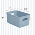 Superio Ribbed Collection - Medium Blue Decorative Plastic Open Storage Bins Organizer Baskets (1 Pack)
