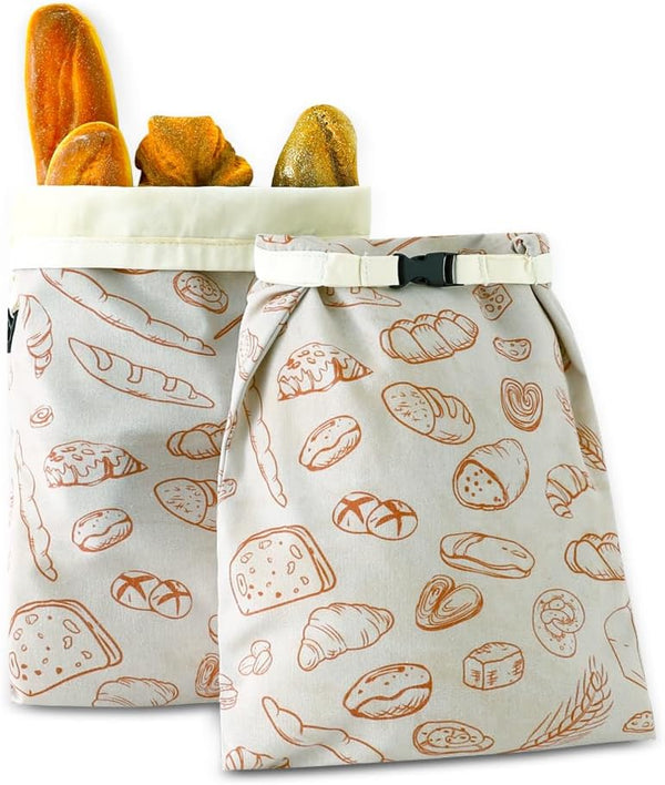 BEEBOY Beeswax Bread Bags for Homemade bread,2 Pack Sourdough Bread Bags,Reusable Bread Bourdough