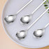 Christmas Silver Dessert Spoons, 6 Pieces Small Stainless Steel Flatware with Decorative Pendants for Coffee and Tea
