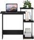 Furinno Efficient Home Laptop Desk with Square Shelves, Side, Americano/Chrome for Computer Use