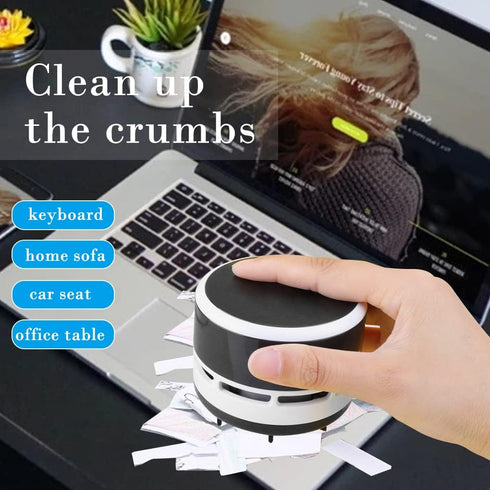 FineInno Desk Vacuum Cleaner Mini, Portable Cordless Sweeper for Home, Office, Cars, Pet Hairs