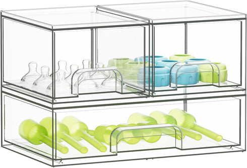 SpaceAid Bottle Storage Organizer Baby - Acrylic Bottles Station Organizer Container, Stackable