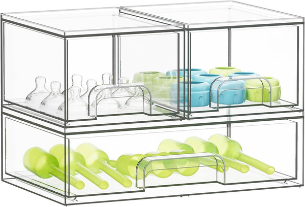 SpaceAid Bottle Storage Organizer Baby - Acrylic Bottles Station Organizer Container, Stackable