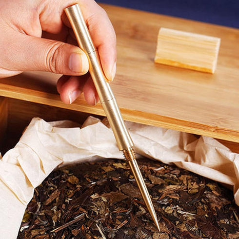 haowei 1Pcs Pure Copper Puerh Tea Knife Needle, Professional Ice Pick Tool for Breaking Tea Cake