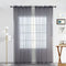 SpaceDresser Sheer Voile Window Treatment - Rod Pocket Curtain Panels for Kitchen, Bedroom, Living Room, Grey, 52 W x