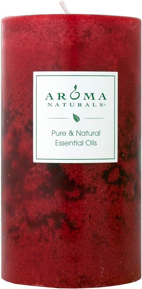 Aroma Naturals Holiday Orange, Clove and Cinnamon Essential Oil Scented Pillar Candle, 2.75 inch x 5 inch