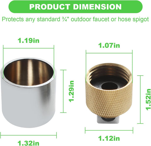 DSL-1 3/4" Outdoor Water Faucet Lock for Hose Bib & Spigot - Heavy Duty Brass & Steel Enclosure to Prevent Water Theft