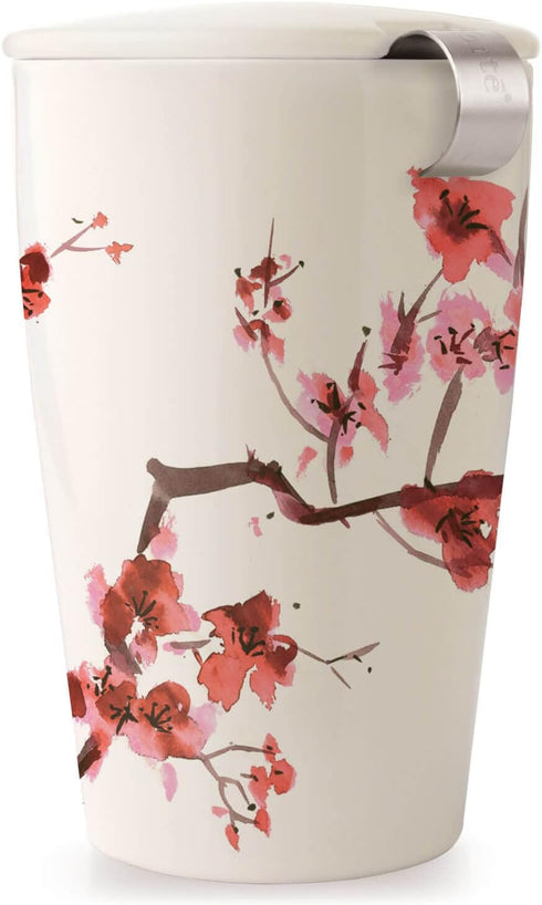 Tea Forte Double-Walled Ceramic Kati Cup, Removable Stainless Steel Infuser Basket and