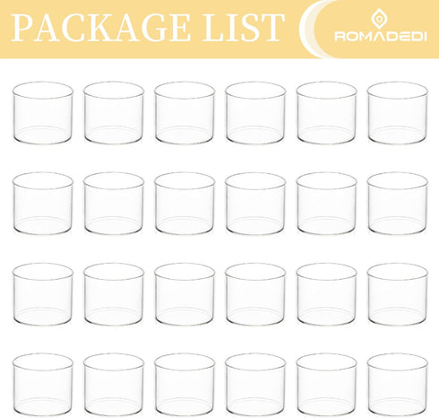 20+Extra 4 Wedding Votive Tea Light Holders - Mini Clear Glass Tealight Candle Holder as Candlelit Dinner Party Events