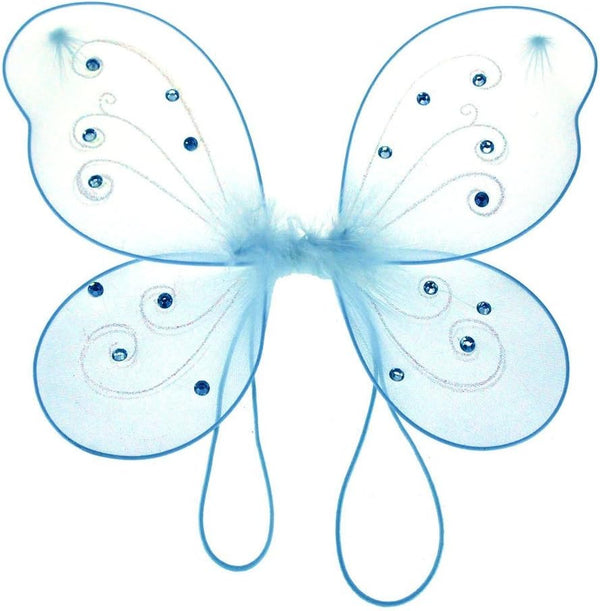 Firefly Imports Organza Nylon Butterfly Wings, Kids Size, 12-Inch (Blue)