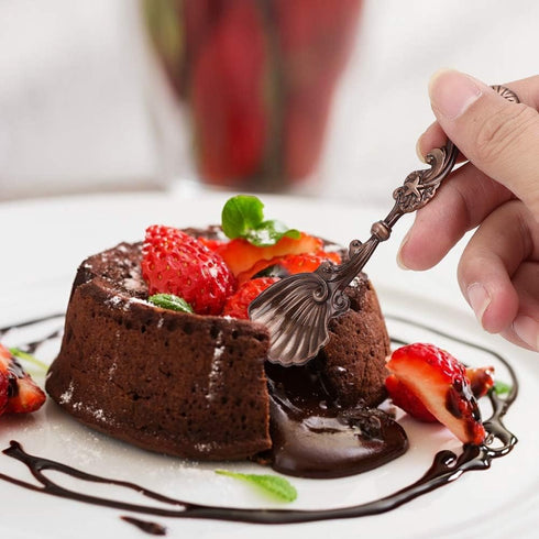 6Pcs Retro Crystal Alloy Tea Spoons, Decorative Dessert Spoon, Ice Cream Spoons for Cafe Tableware