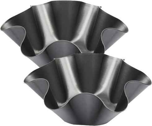 2 Pack 8.5" Nonstick Taco Shell Bowl, Carbon Steel Tortilla Maker Shell Pans for Baking and Frying