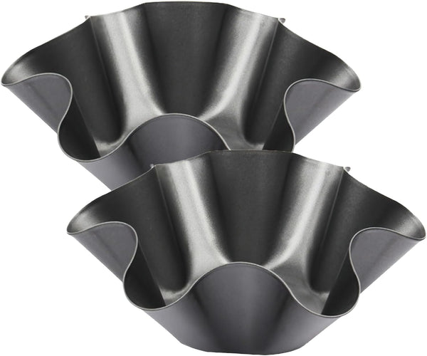 2 Pack 8.5" Nonstick Taco Shell Bowl, Carbon Steel Tortilla Maker Shell Pans for Baking and Frying