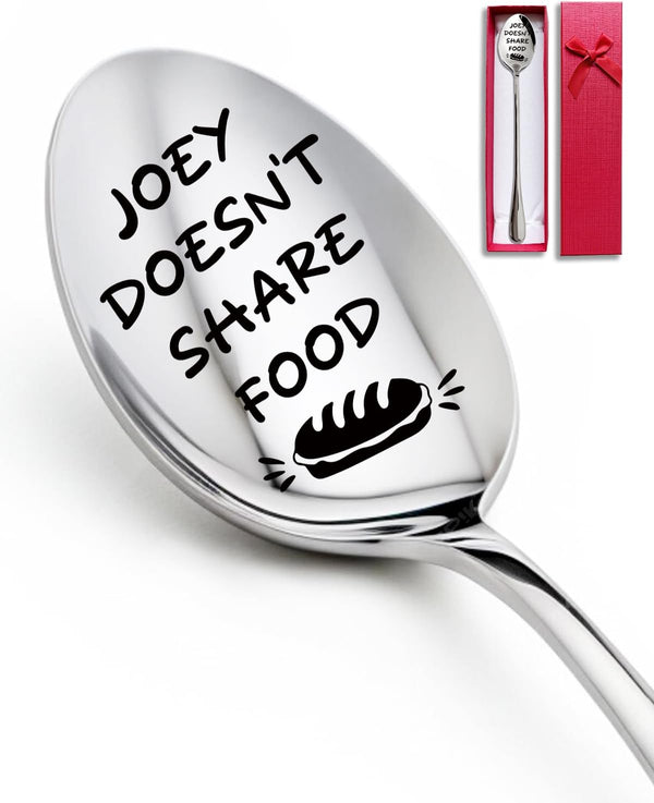 Joey Doesn't Share Food Spoon, Funny Engraved Stainless Steel Spoon, Kitchen Dinner Spoon for TV Show Fans