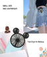 Cute Personal Mini Fan (2 PACK), USB Rechargeable Handheld Fan with Stylish LED Light, 3 Speed Adjustable, Cute Mouse