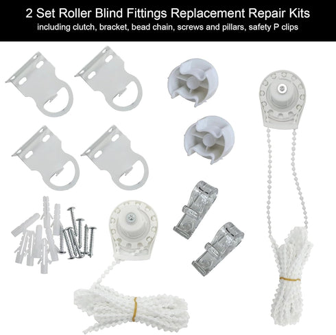2 Set Roller Shade Accessory Set - Roller Blinds Connector Shades Clutch for 1.1" Tube Fitting Parts