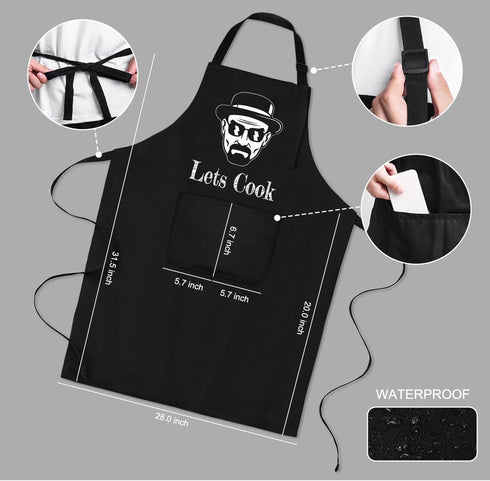 Funny Aprons for Men, Chef Cooking Apron, Gifts for Husband, Birthday Gift, Father's Day Gifts, Grilling Aprons