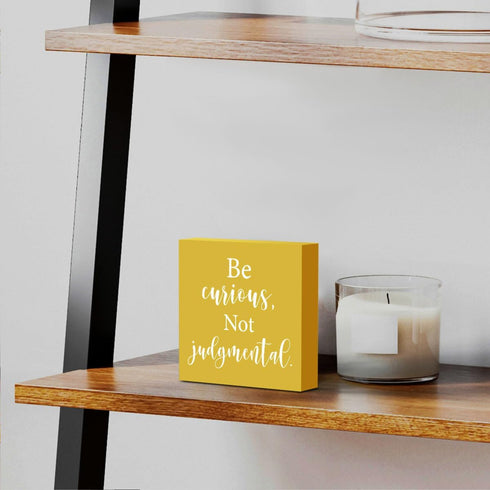 Inspirational Wooden Box Sign, Decorative Soccer Coach Gifts for Office Desk Decor, Rustic Square Wall Decor