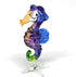 ZOOCRAFT Blown Glass Seahorse Figurine, Purple Collectible Miniature Aquarium Home Decor