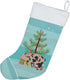 Caroline's Treasures BB9302CS Miniature Pig Christmas Stocking, Teal Hanging Decor for Holiday Season
