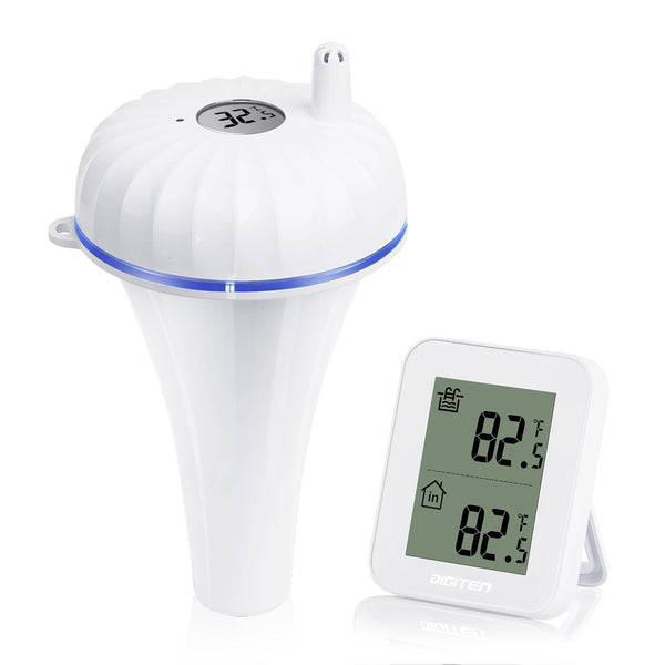 Upgraded Swimming Pool Thermometer,Waterproof Wireless Floating Thermometer with Indoor Temperature Monitor,for Pool,Baby
