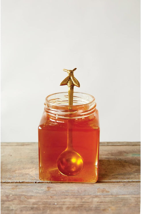 Creative Co-Op Brass Sugar/Honey Bee Handle Spoon, Gold