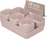 Plastic Drawer Organizers, 18 PCS Bathroom Drawer Organizer Bins, Makeup and Storage for Bedroom, Pink