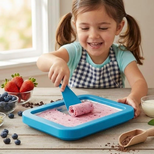 Frozen (Summer Ice Cream Roll Maker Rolled Ice Cream Machine, Sweet Spot Pan, Instant Cold Plate, Ideal for Making