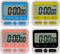 24-Hours Digital Kitchen Timer, Upgraded 12-Hour Display Clock, Big Digits, Loud Alarm, Count-Up & Count Down, 4 Pack