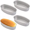 Yesland 4 Packs Non-Stick Oval Cheesecake Pan - 8 Inch Aluminum Bakeware for Bread, Meat & Cake, Silver